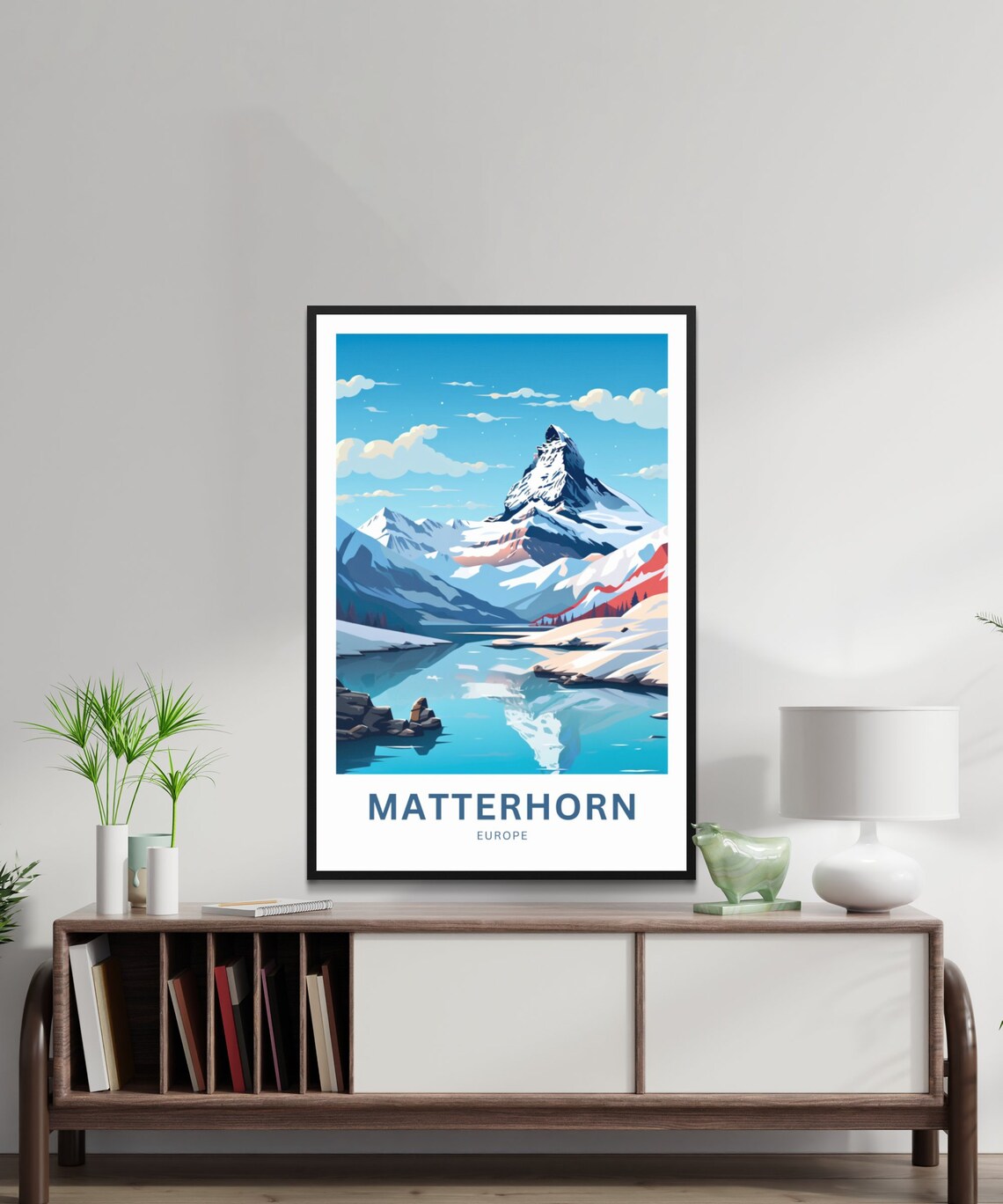 Personalized Matterhorn Europe Mirrored Lake Peak Travel Poster - Image 3