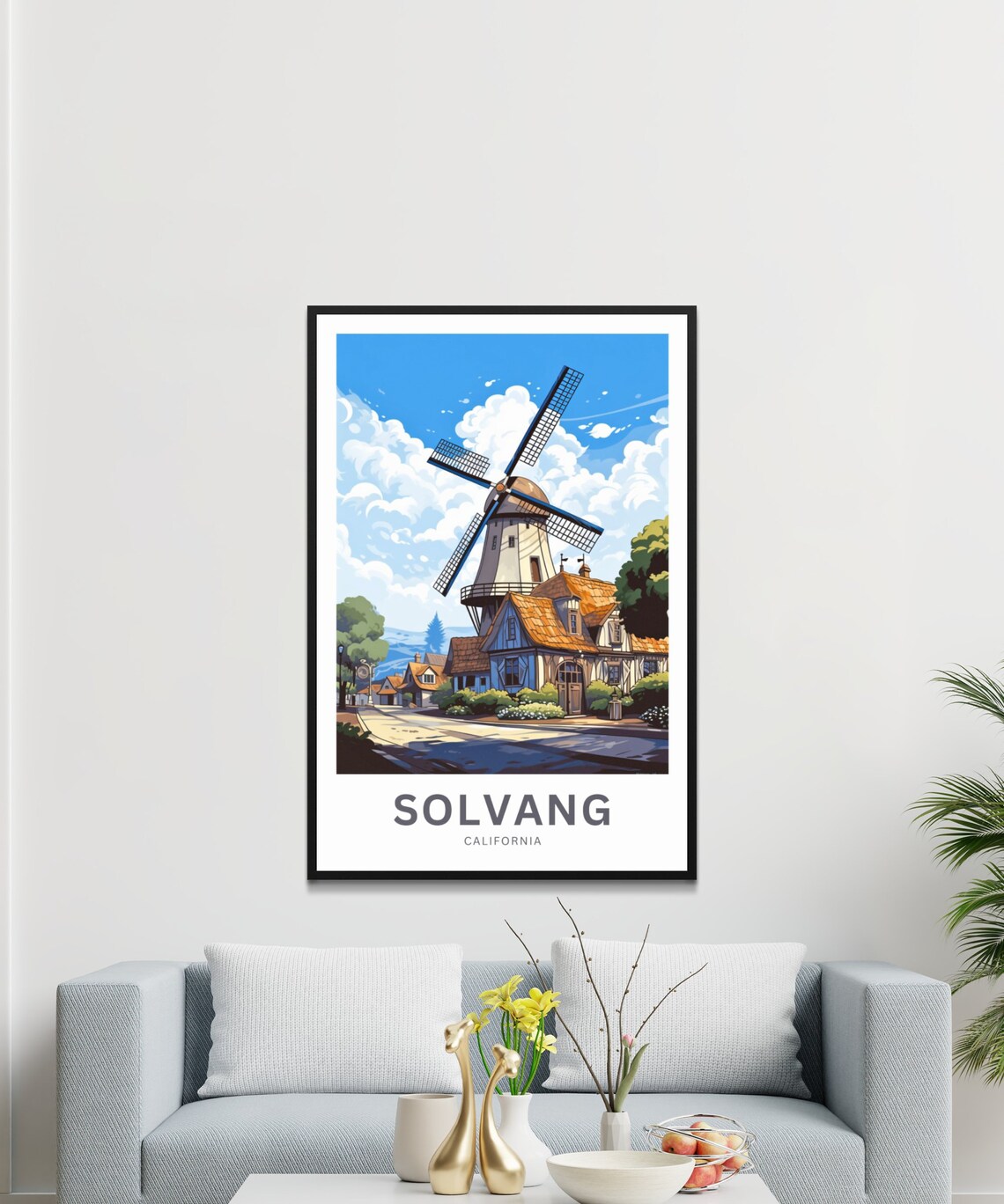 Personalized Solvang Travel Print, California Poster - Image 3
