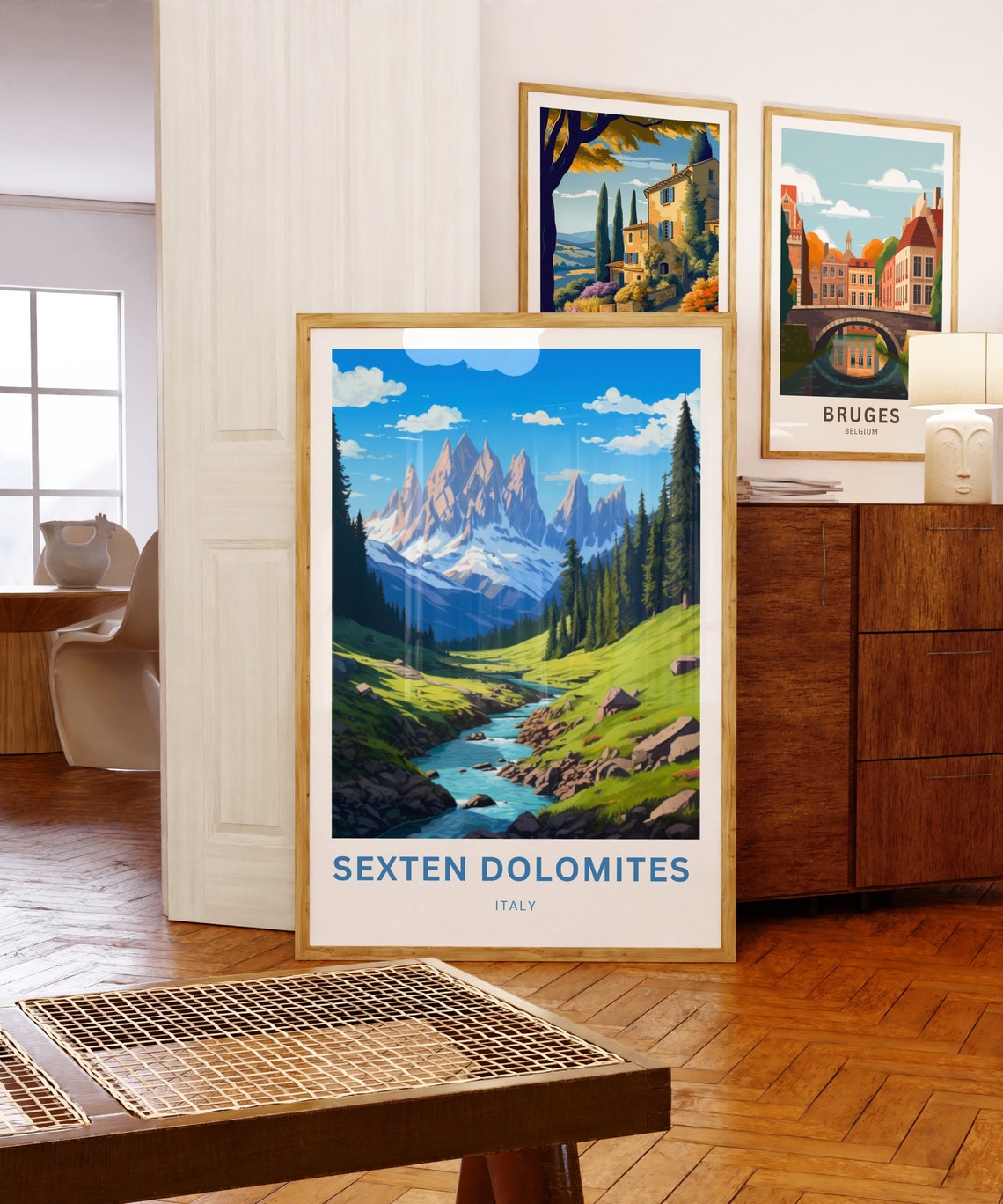 Sexten Dolomites Italy Mountain Stream Valley Pine Forest Poster - Image 5