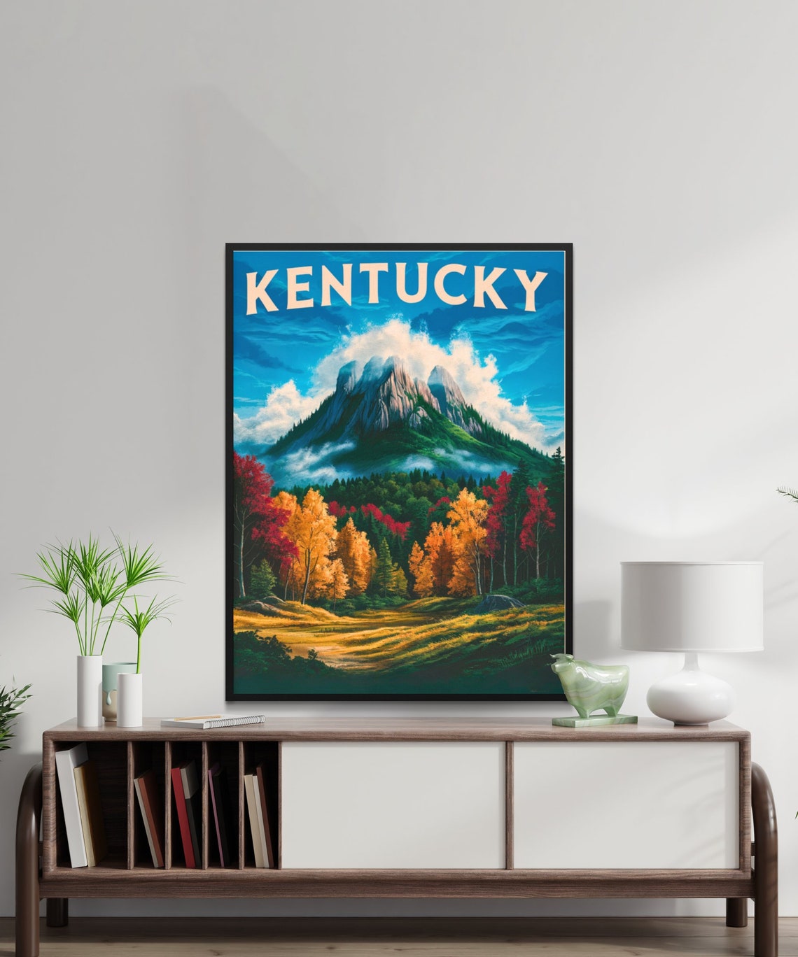 Kentucky Vintage Misty Mountain Peak Fall Foliage Forest Poster - Image 3