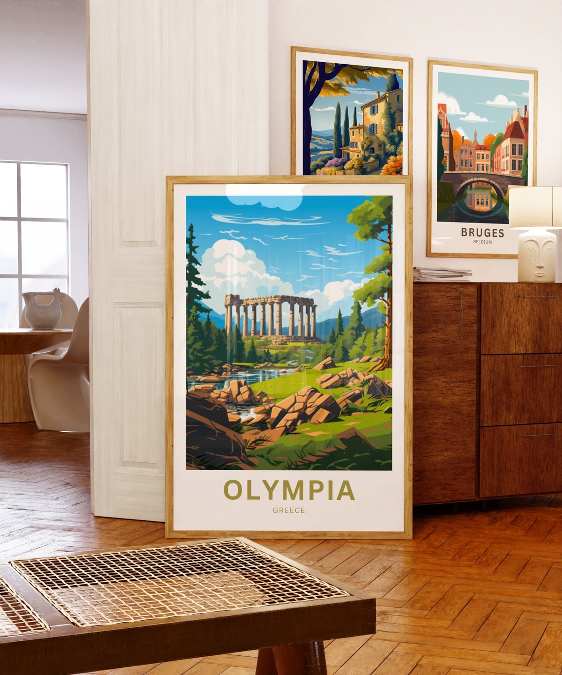 Olympia Greece Temple Hill Olive Trees Classic Travel Poster - Image 5