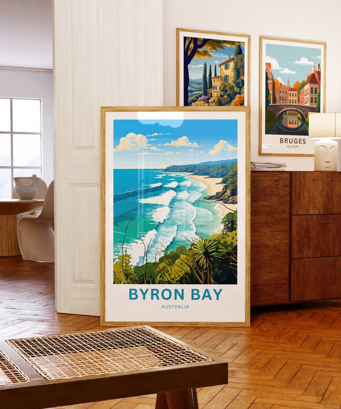 Byron Bay Australia Surf Beach Aerial Coastline Custom Text Poster - Image 5