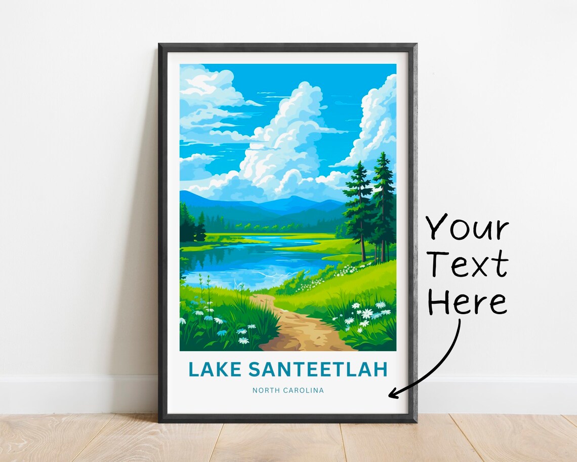 Lake Santeetlah North Carolina Meadow Path Custom Travel Poster