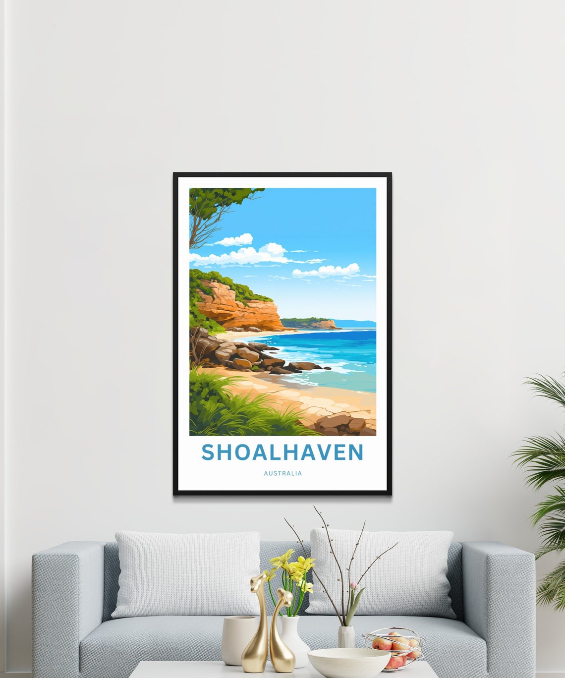 Shoalhaven Australia Rocky Beach Sandstone Cliffs Travel Poster - Image 3