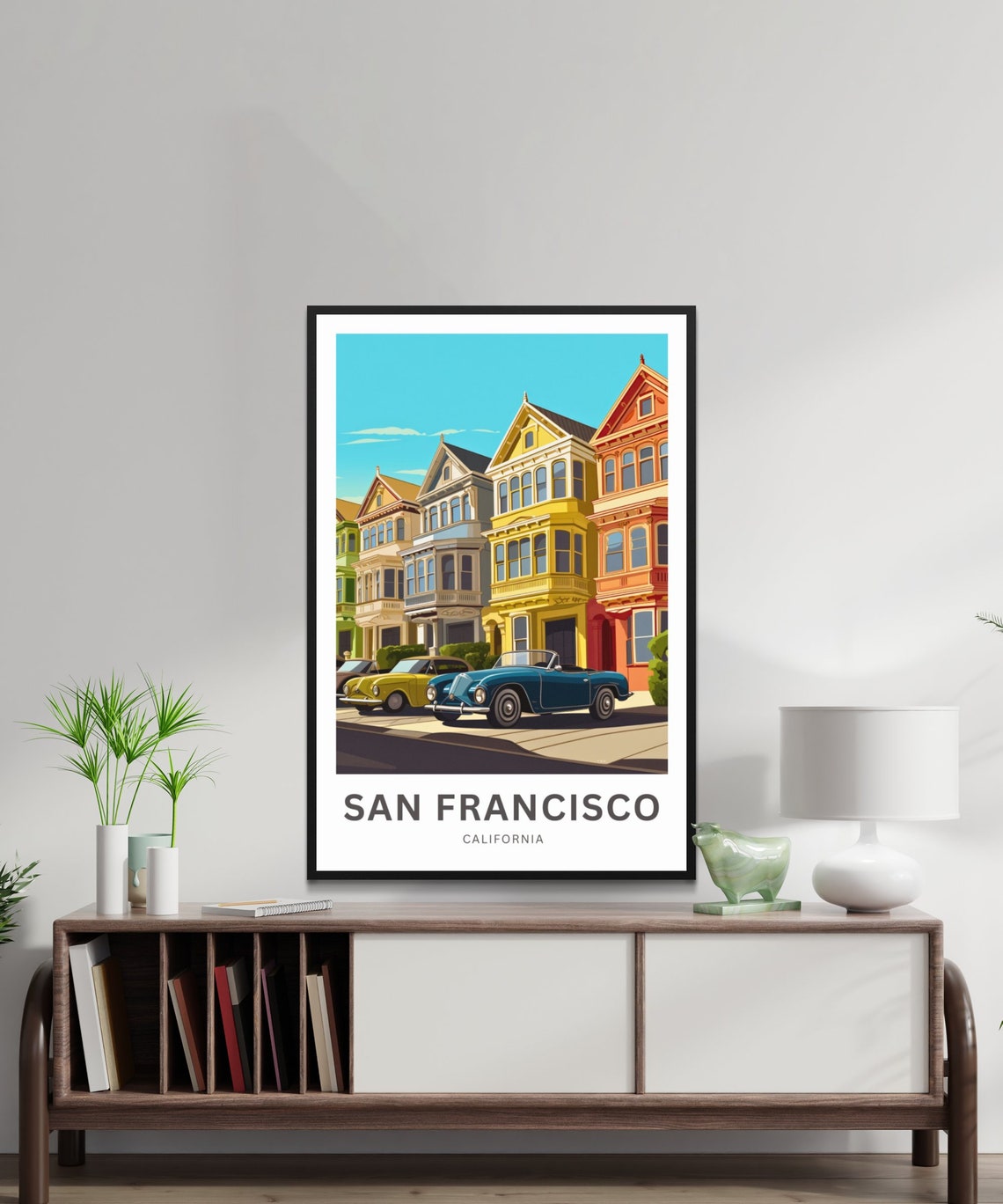 Personalized San Francisco Painted Ladies Custom Vintage Travel Poster - Image 2