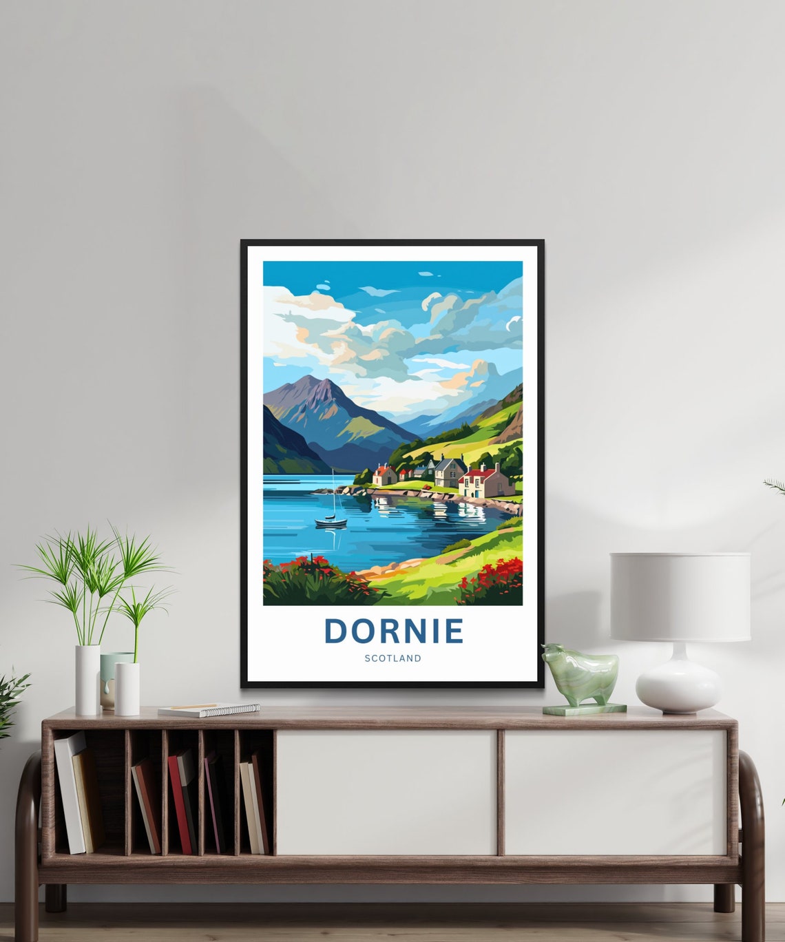 Personalized Dornie Scotland Highland Village by the Loch Poster - Image 2