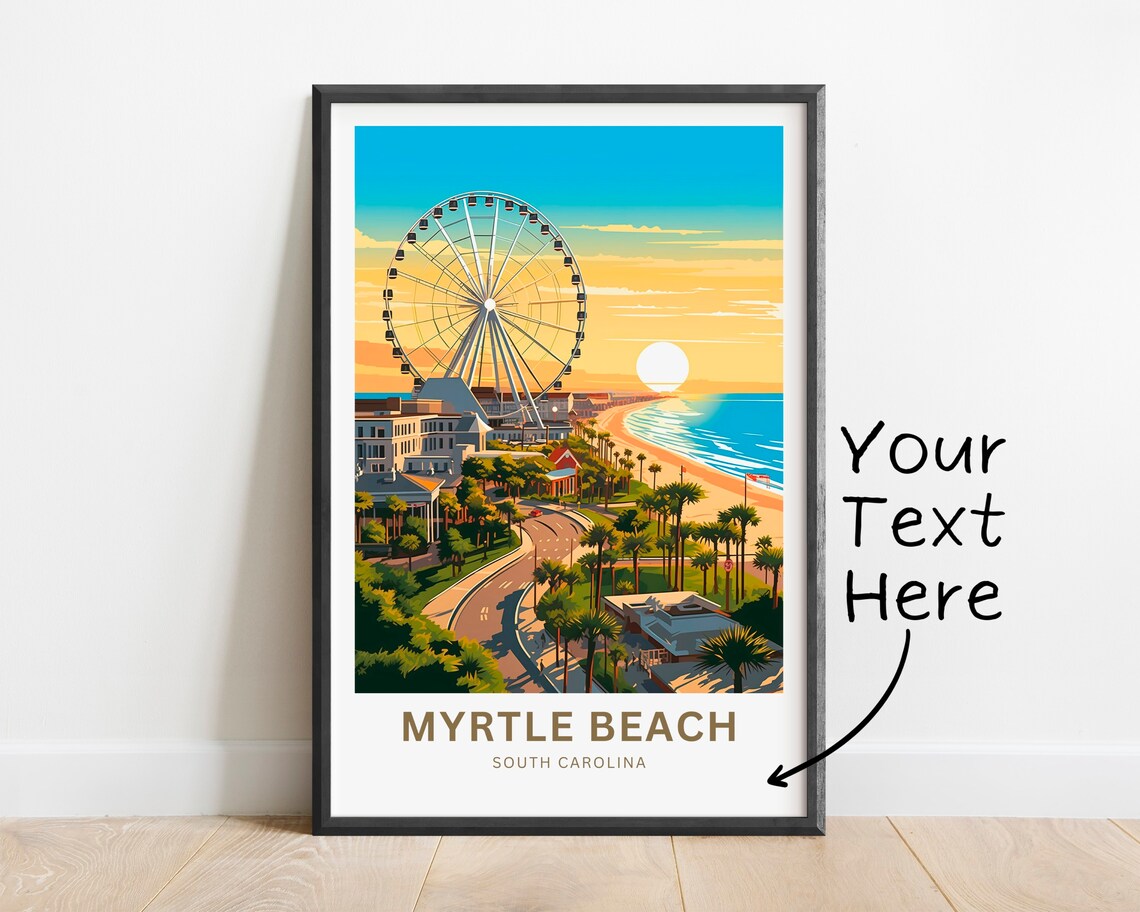 Myrtle Beach Travel Print South Carolina Wall Art