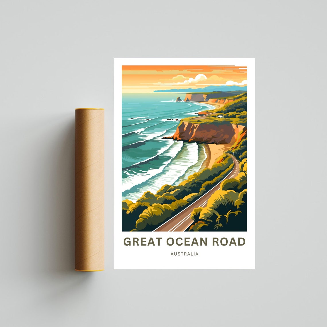 Great Ocean Road Australia Personalized Poster with Cliffside Drive - Image 4