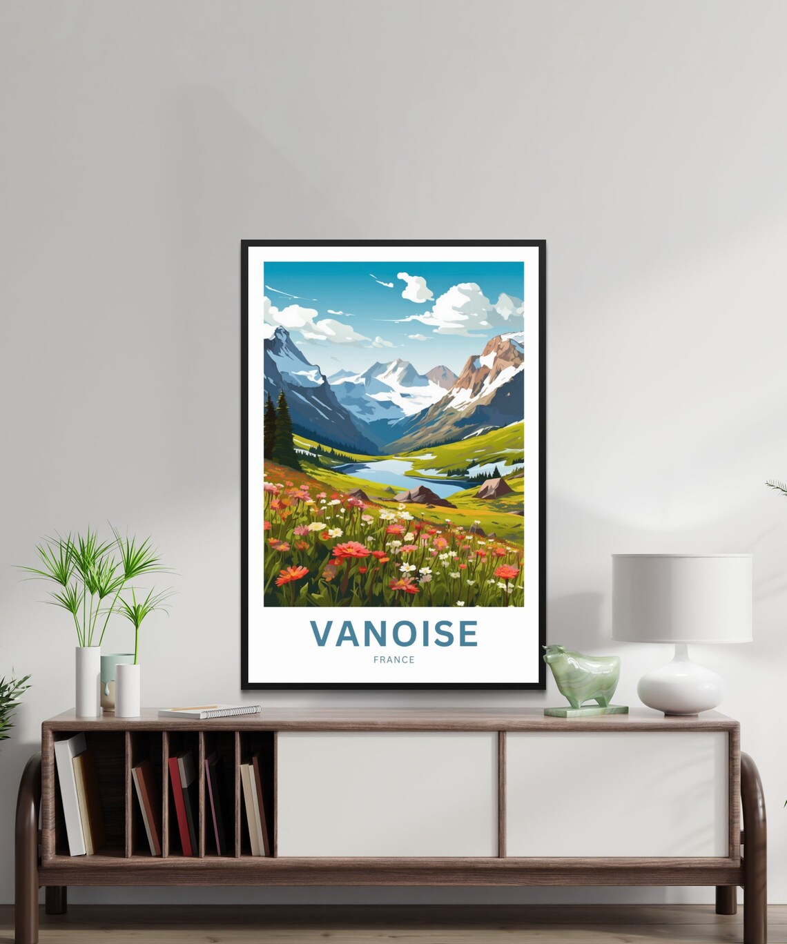 Vanoise France Mountain Meadow Lake Personalized Scenic Travel Poster - Image 2