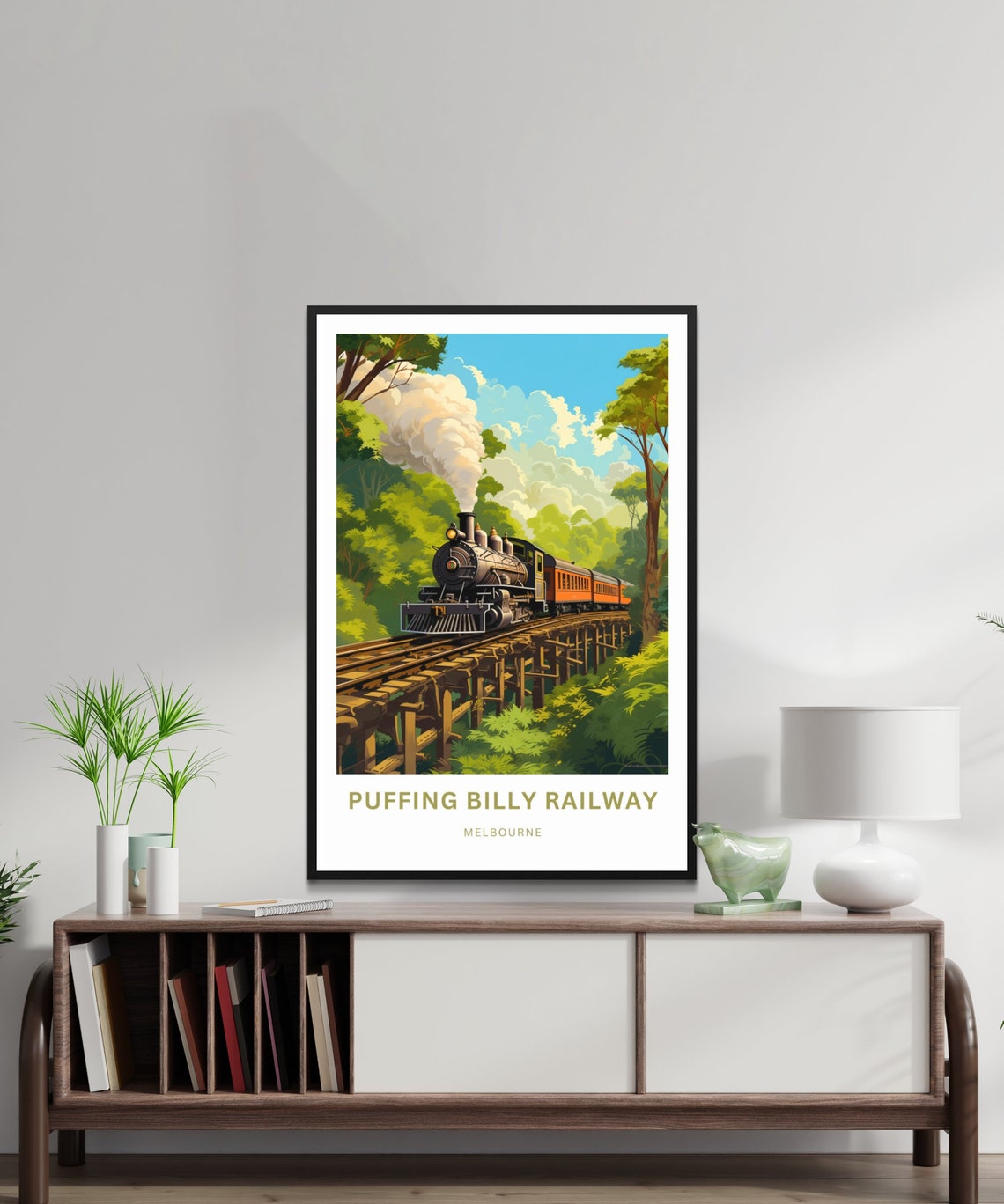 Puffing Billy Railway Melbourne Steam Train Trestle Bridge Poster - Image 2