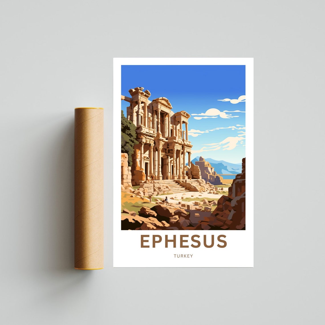 Personalized Ephesus Turkey Ancient Ruins Custom History Travel Poster - Image 4