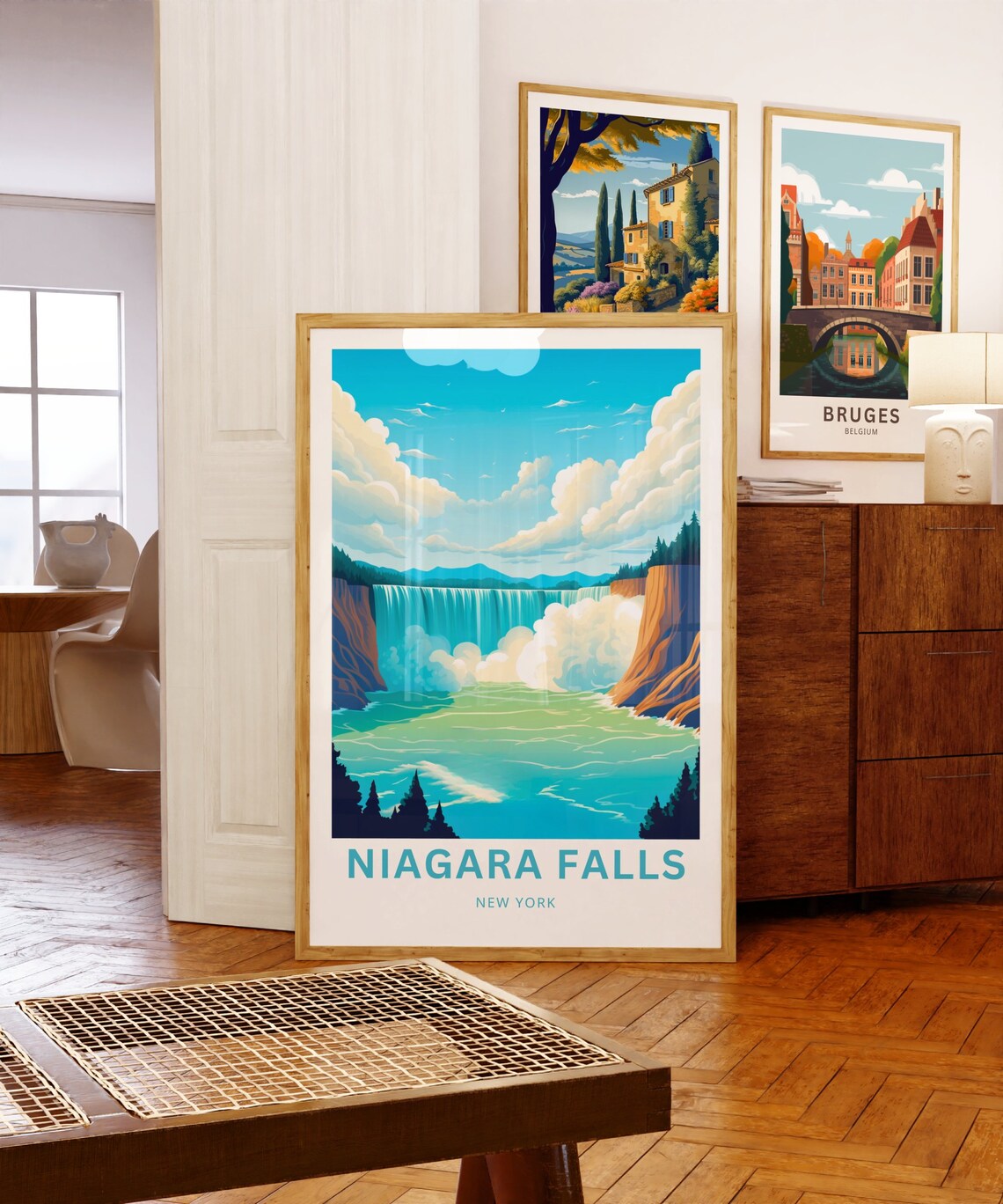 Personalized Niagara Falls New York Waterfall Mist Travel Poster - Image 5