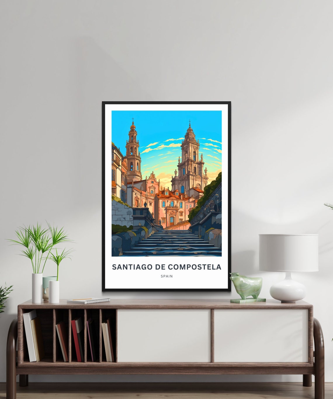 Personalized Santiago de Compostela Spain Custom Cathedral Poster - Image 2