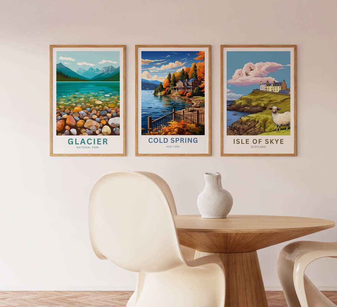 Cold Spring New York Autumn Lake Sailboat Lakeside House Travel Poster - Image 5