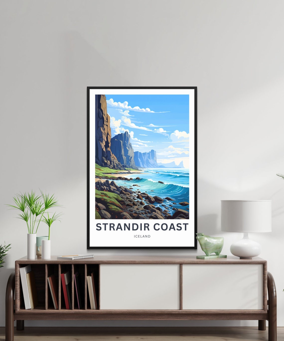 Strandir Coast Iceland Rocky Shore Dramatic Personalized Poster - Image 2
