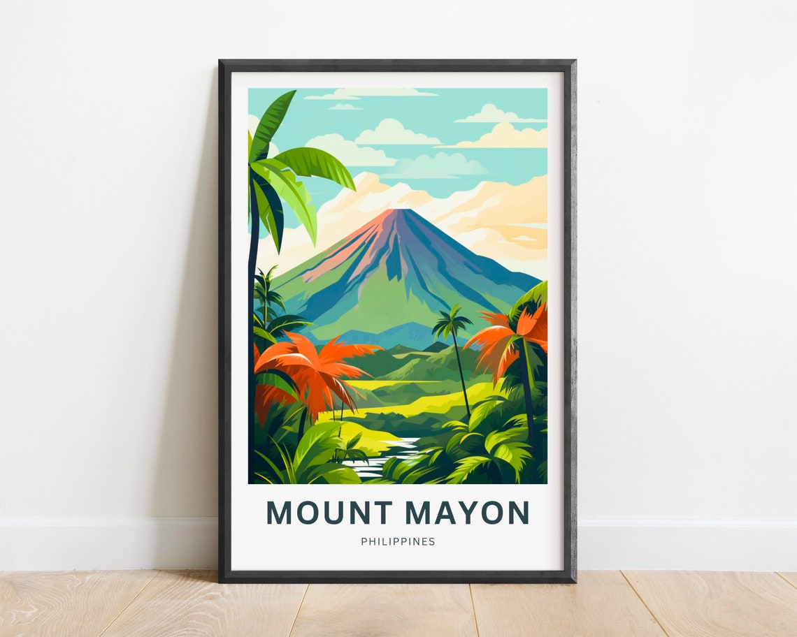 Mount Mayon Philippines Perfect Volcano Cone Tropical Poster