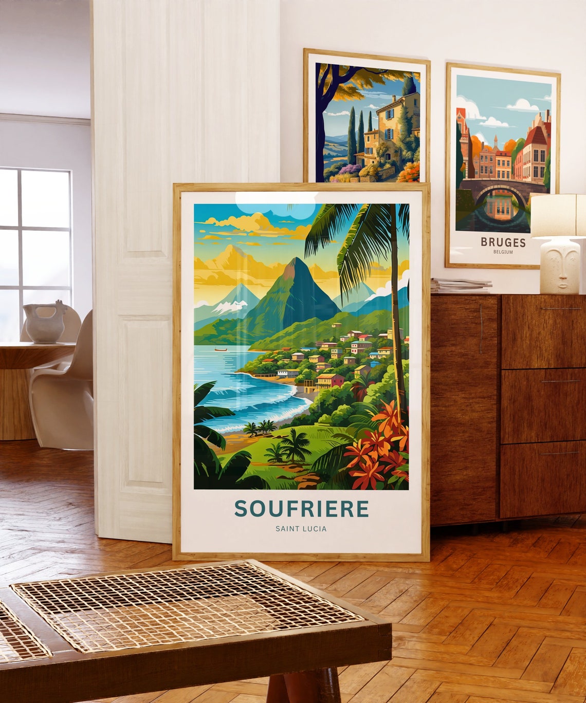 Soufrire Travel Print Soufriere Poster Saint Lucia Wall Art Framed Present Gift Caribbean Present Personalized Custom Text - Image 5
