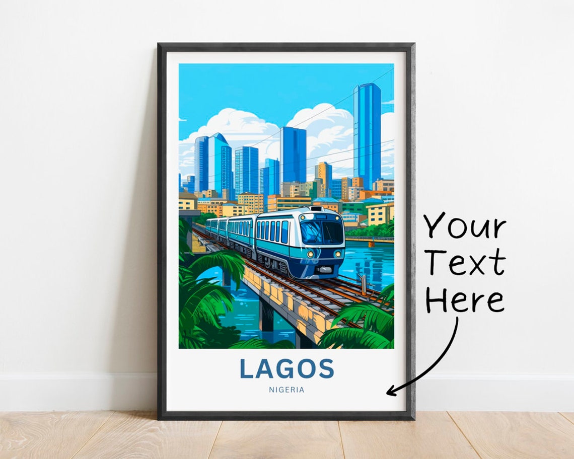 Personalized Lagos Print Lagos Poster Nigeria Wall Art Framed Present Gift Africa Present