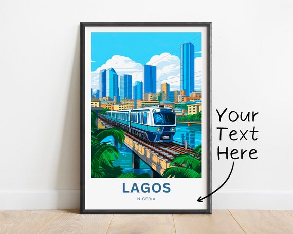Personalized Lagos Print Lagos Poster Nigeria Wall Art Framed Present Gift Africa Present