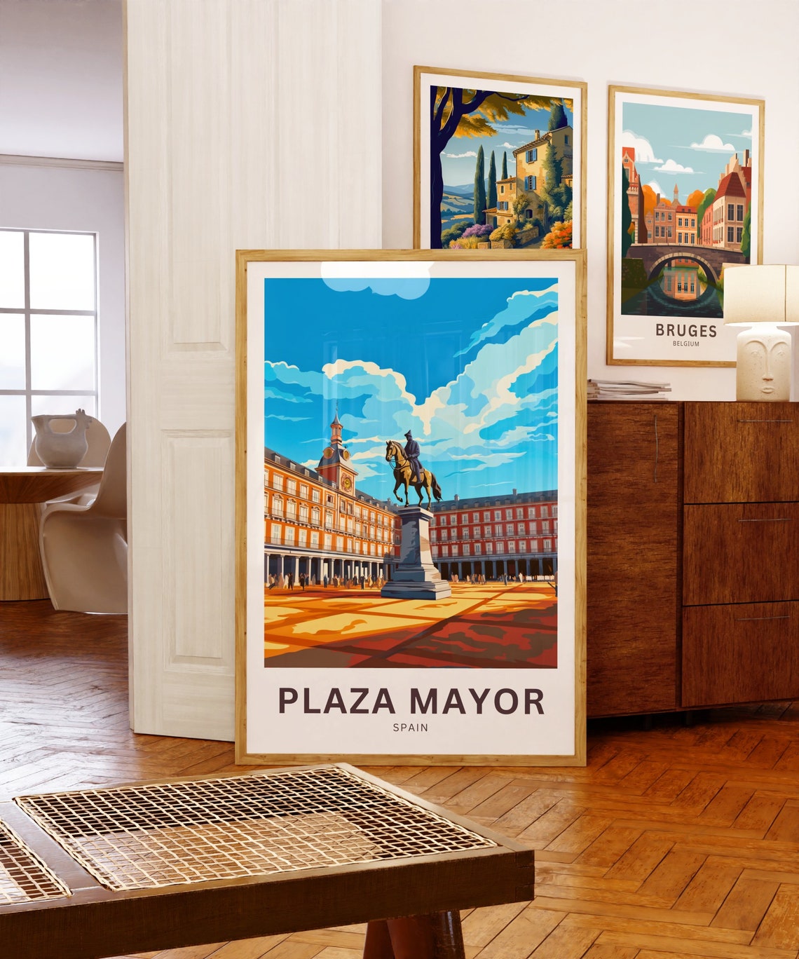 Plaza Mayor Madrid Spain Equestrian Statue Square Art Poster - Image 5
