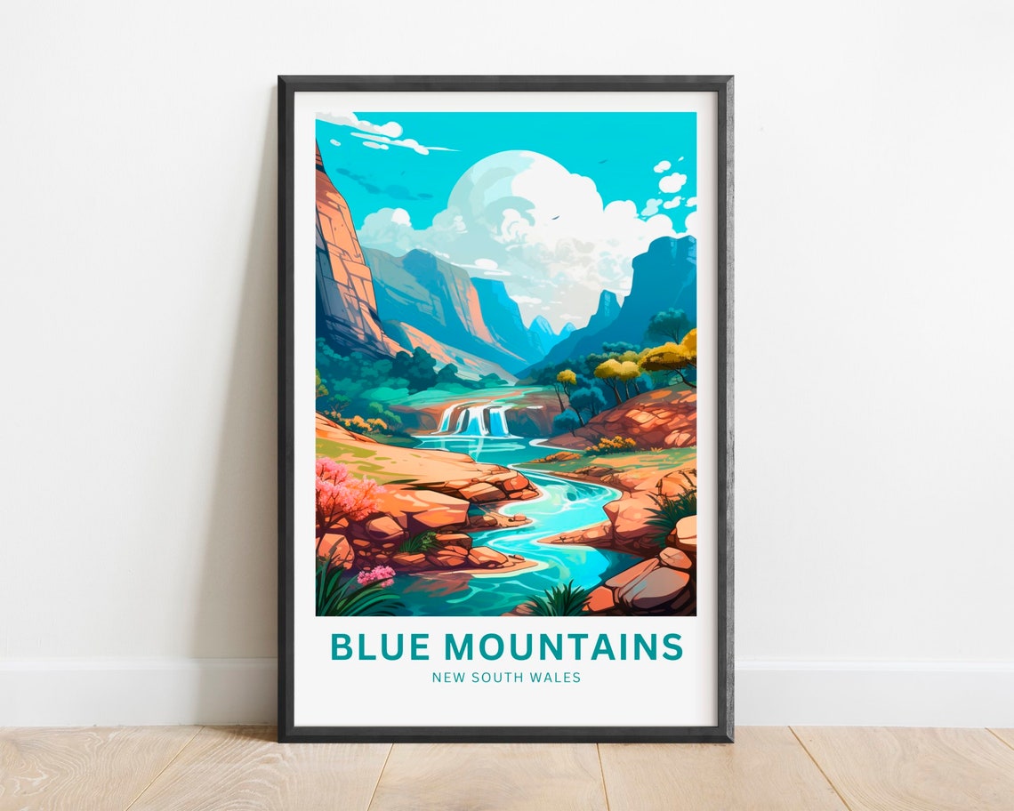 Blue Mountains New South Wales Waterfall Canyon River Poster