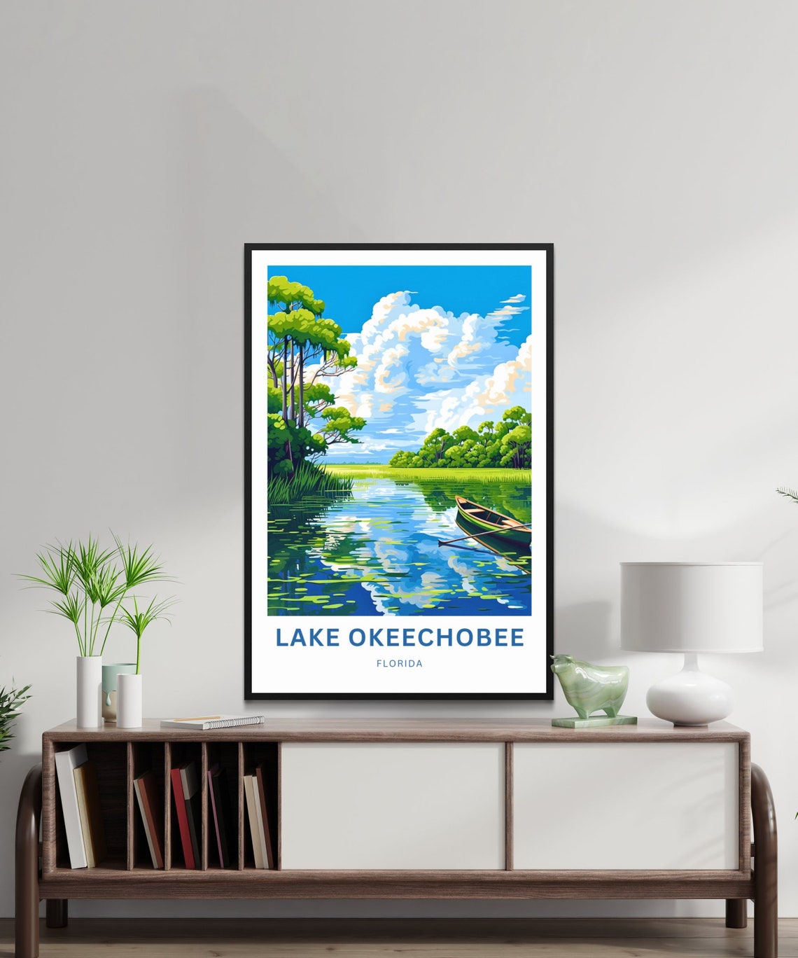 Lake Okeechobee Florida Personalized Canoe Everglades Wetlands Poster - Image 2