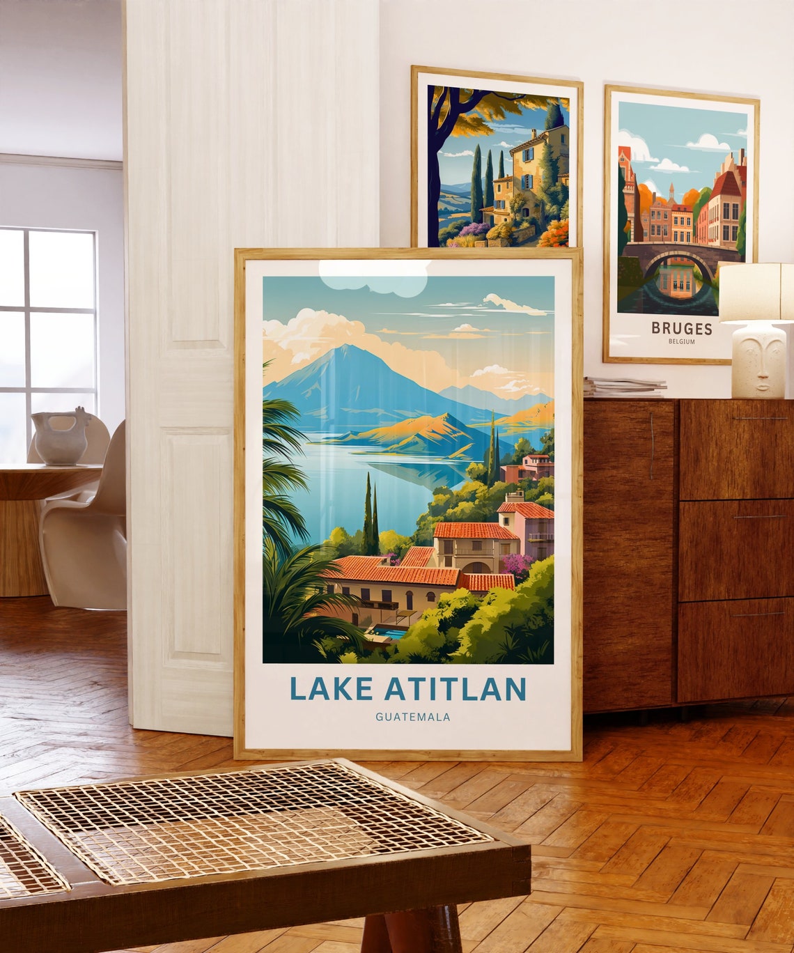 Lake Atitln Travel Print Lake Atitln Poster Guatemala Wall Art Framed Present Gift Mexico Present - Image 5