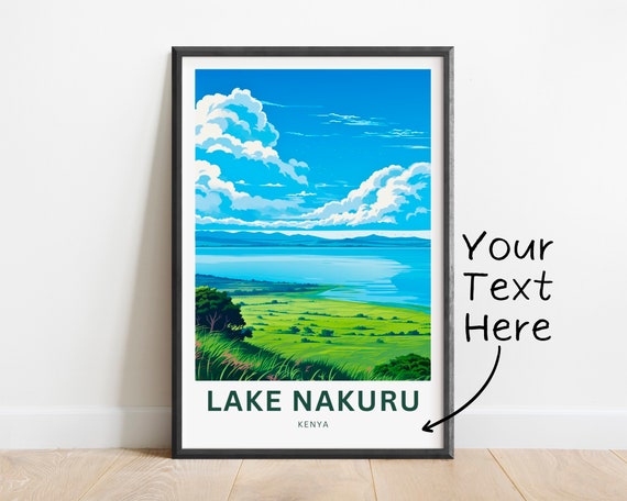 Personalized Lake Nakuru Travel Print Lake Nakuru Poster Kenya Wall Art Framed Present Gift Africa Present