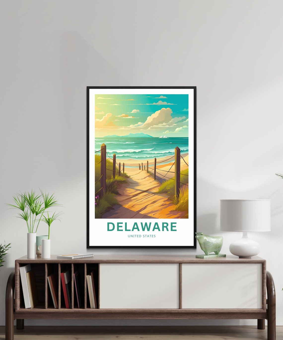 Delaware Beach Dune Path Coastal Sunset Vintage Travel Poster - Image 2