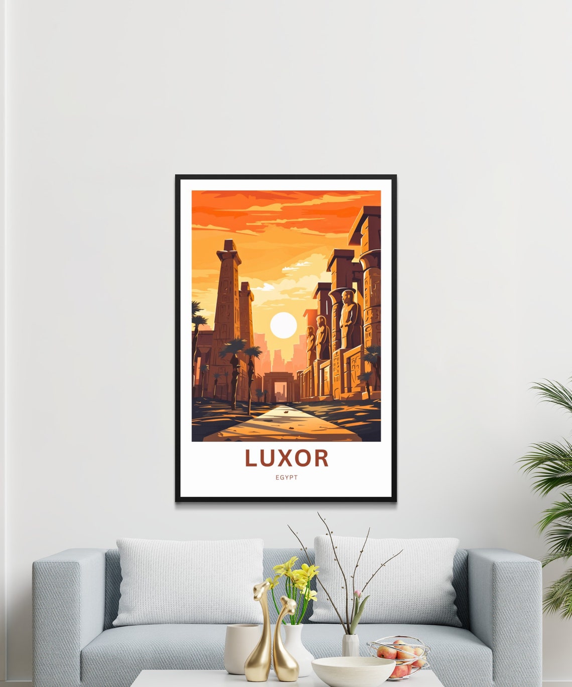 Personalized Luxor Travel Print Luxor Poster Egypt Wall Art Framed Present Gift Egypt Present Egypt Decor Custom Text - Image 3