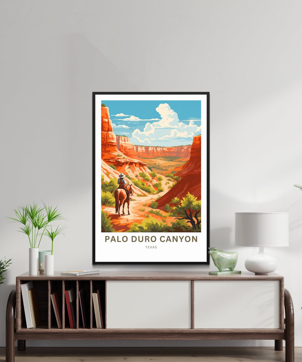 Personalized Palo Duro Canyon Texas Cowboy Horseback Trail Poster - Image 2