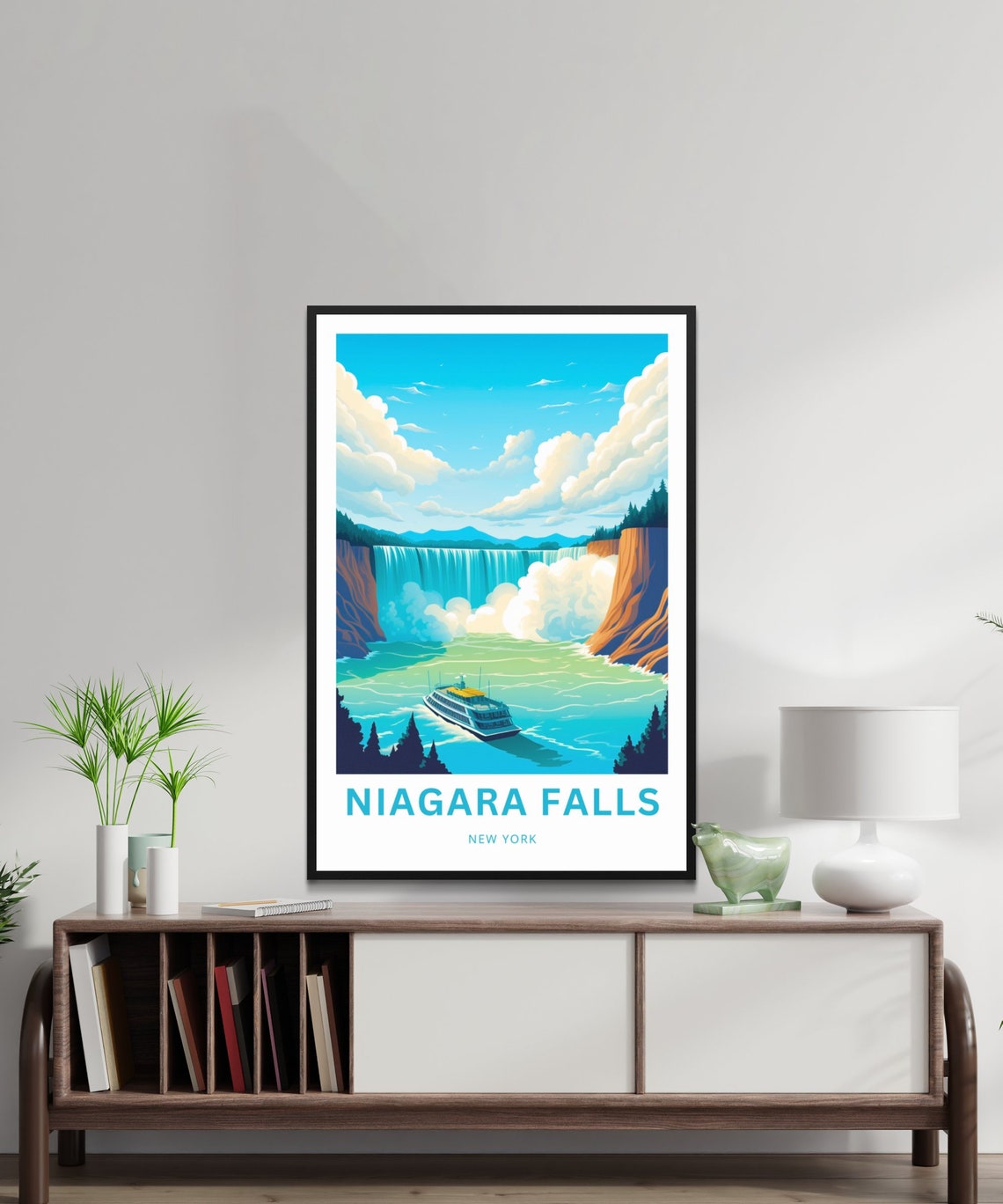 Niagara Falls Boat Rainbow Mist Custom New York Travel Poster - Image 2