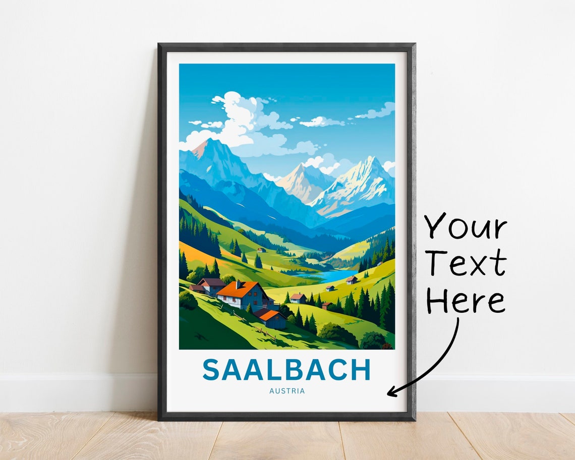 Personalized Saalbach Austria Green Valley Chalets Summer Poster