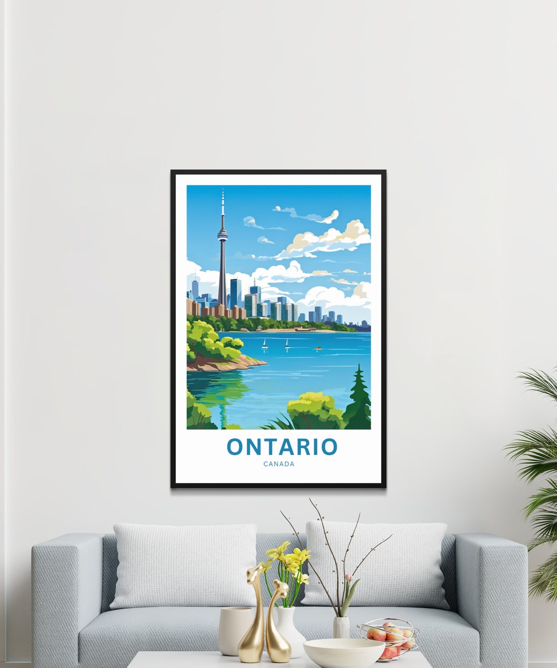 Personalized Ontario Canada Toronto Skyline CN Tower View Poster - Image 2