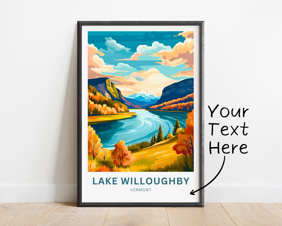 Personalized Lake Willoughby Vermont Autumn Lake Cliff Poster