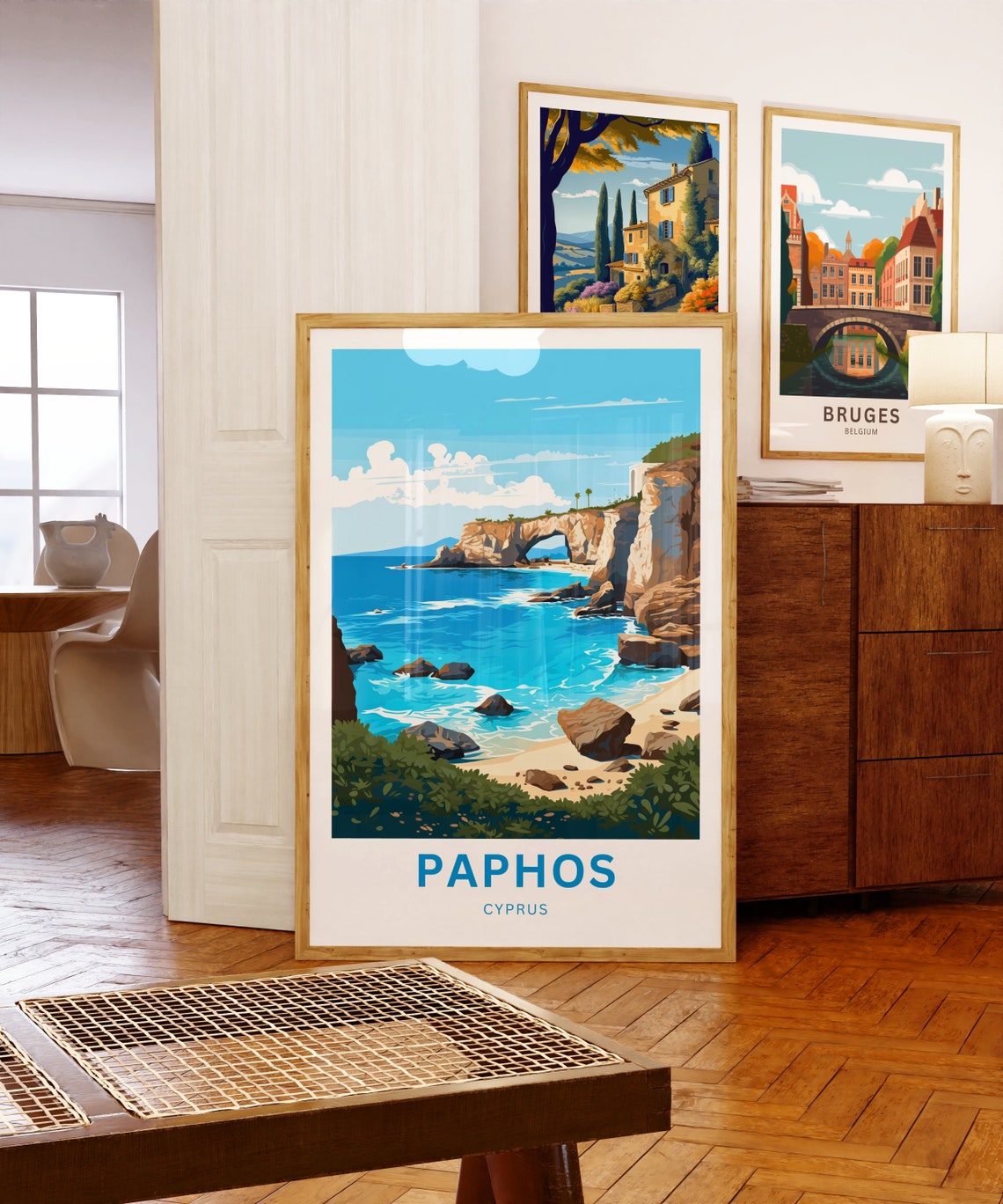 Paphos Personalized Sea Arch Rocky Coast Cyprus Travel Art Poster - Image 5