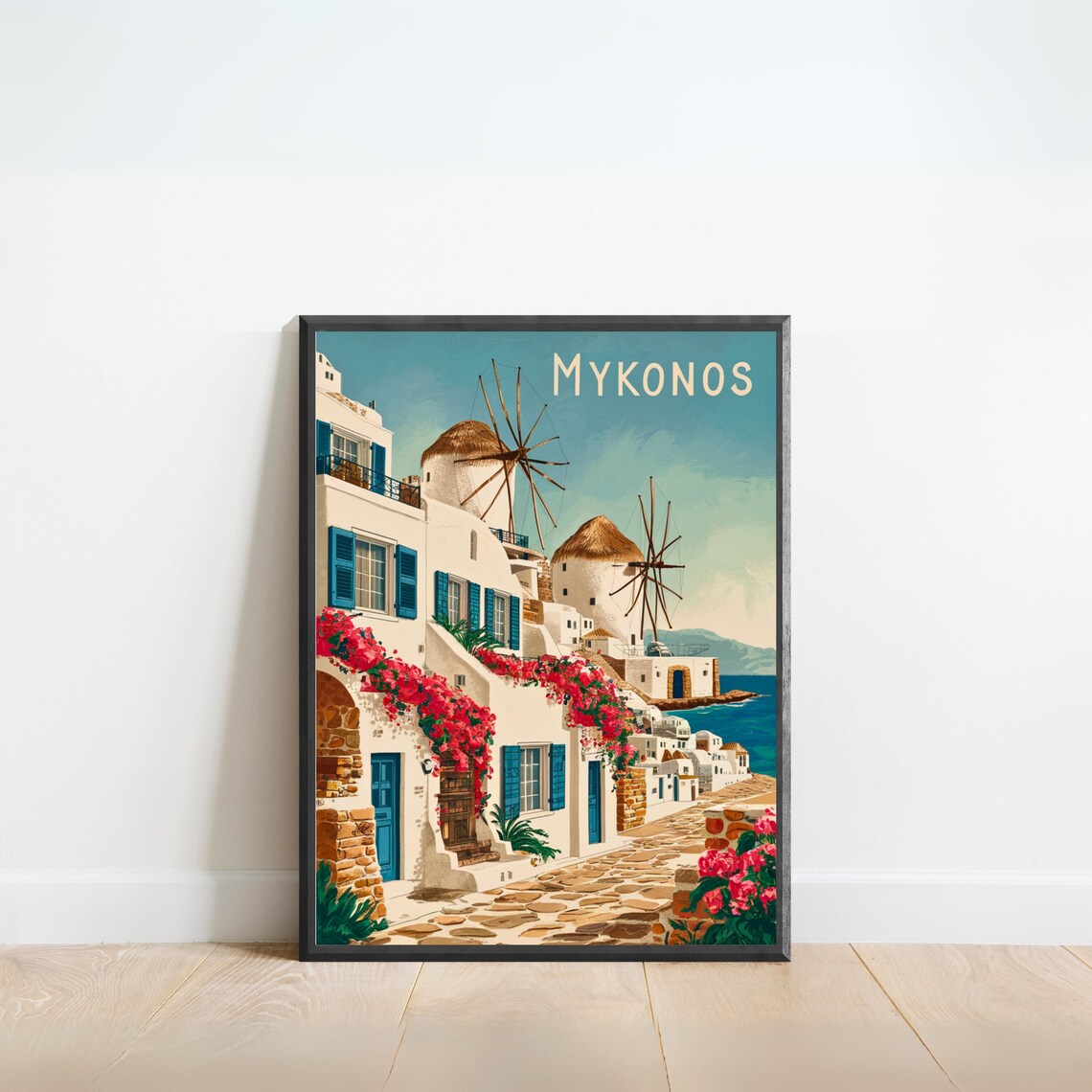 Mykonos Vintage Greece Wall Art Print