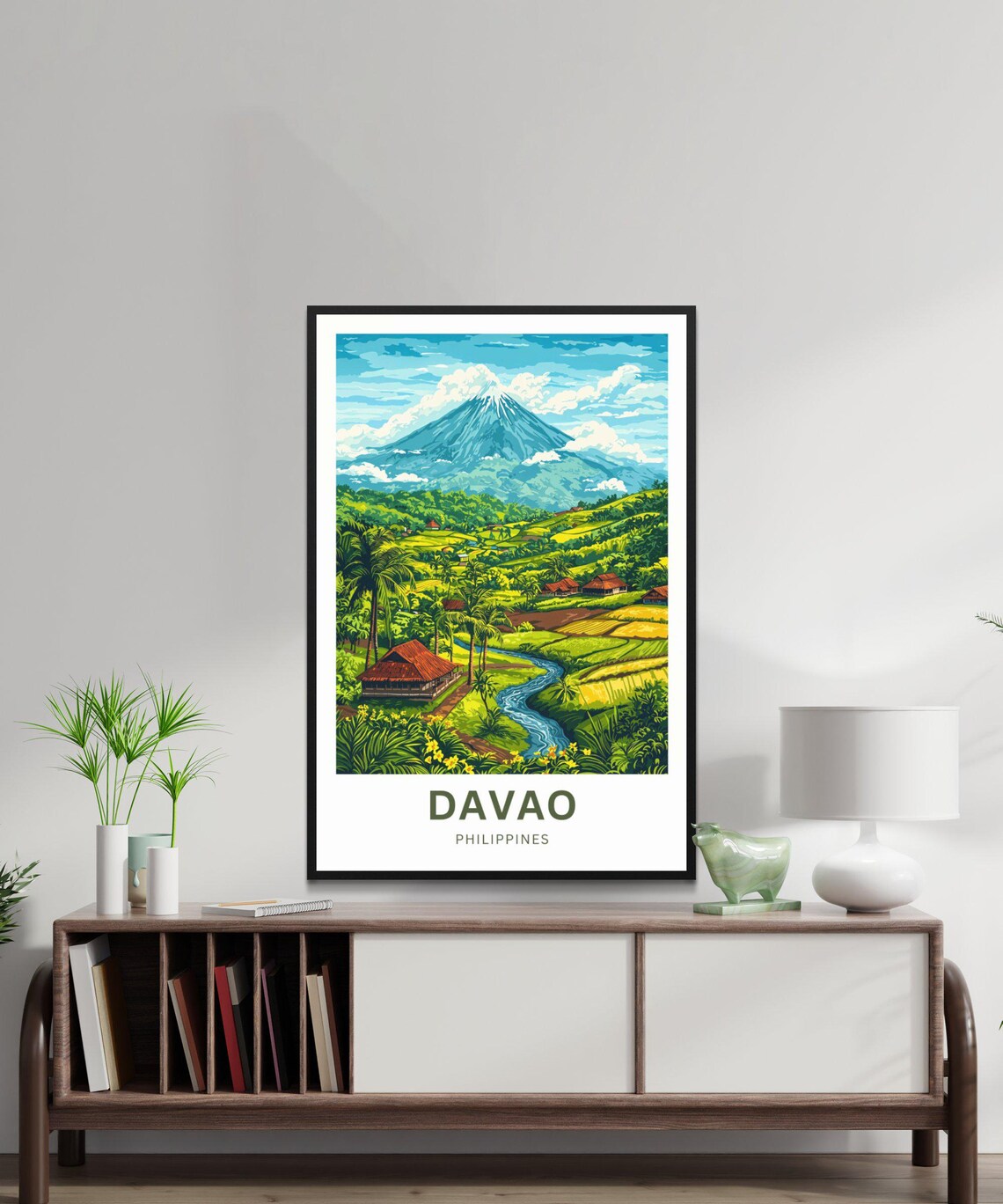 Davao Philippines Mount Apo River Valley Nipa Hut Travel Poster - Image 2