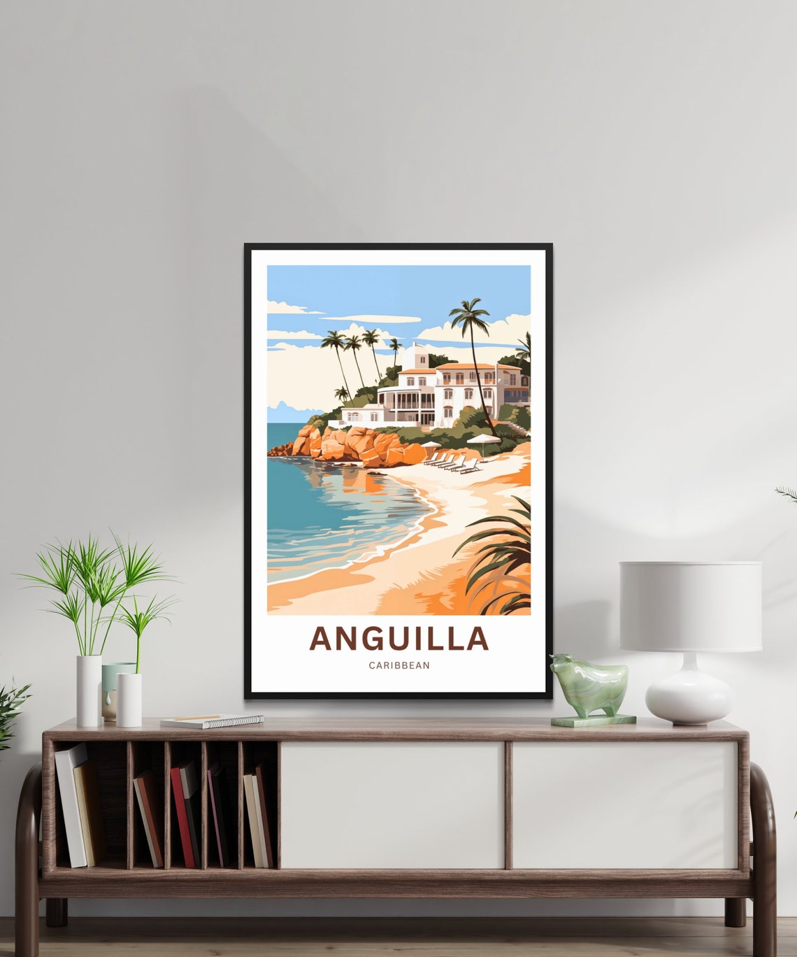 Anguilla Travel Print Anguilla Poster Caribbean Wall Art Framed Present Gift Caribbean Present - Image 2