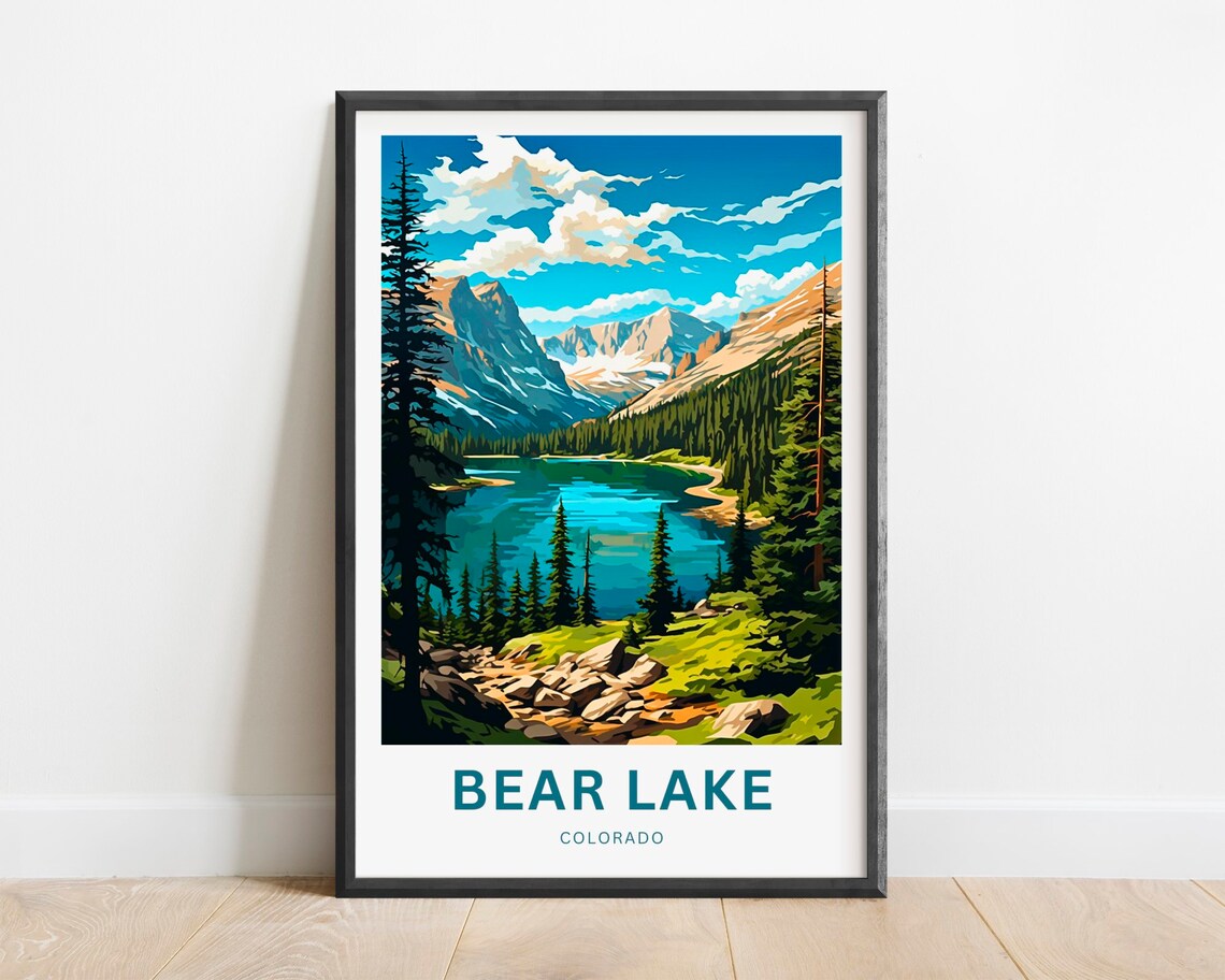 Bear Lake Travel Print, Colorado Wall Art