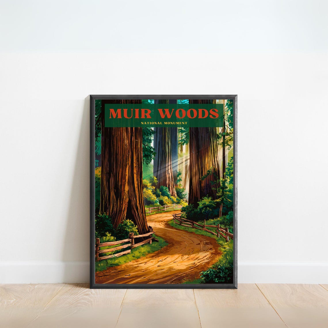 Muir Woods National Monument Giant Redwoods Trail Art Poster