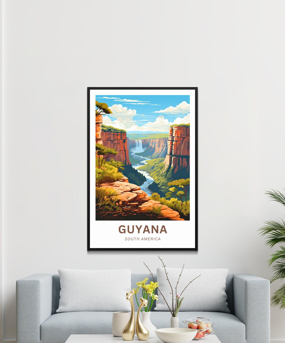 Guyana South America Waterfall Canyon Jungle Rapids Travel Poster - Image 4