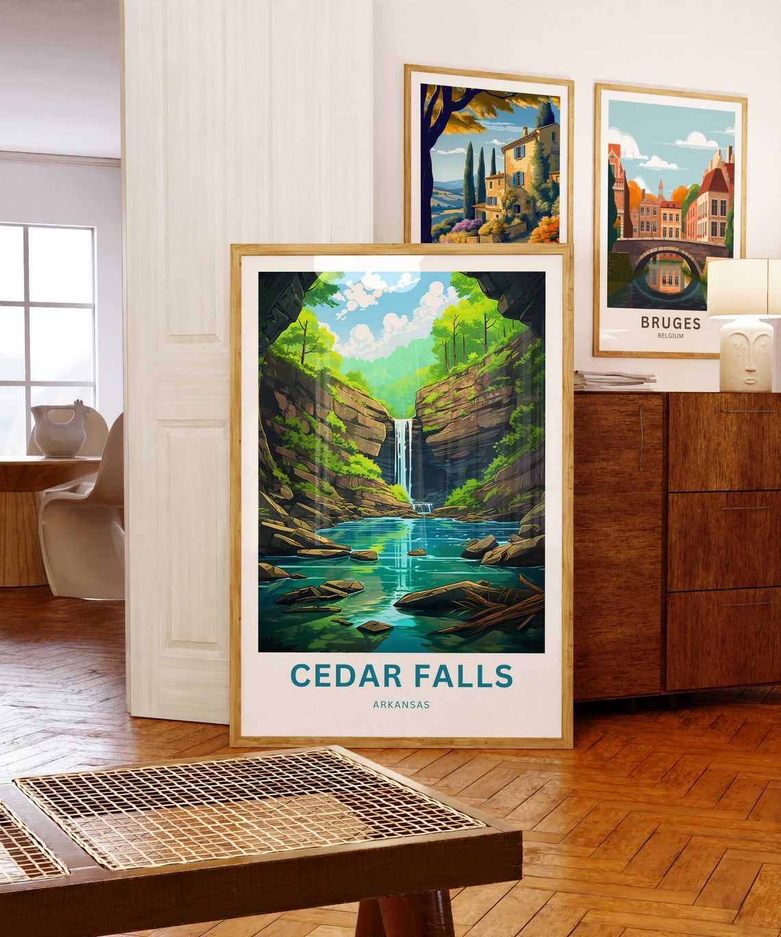 Cedar Falls Arkansas Canyon Waterfall Emerald Pool Travel Poster - Image 5