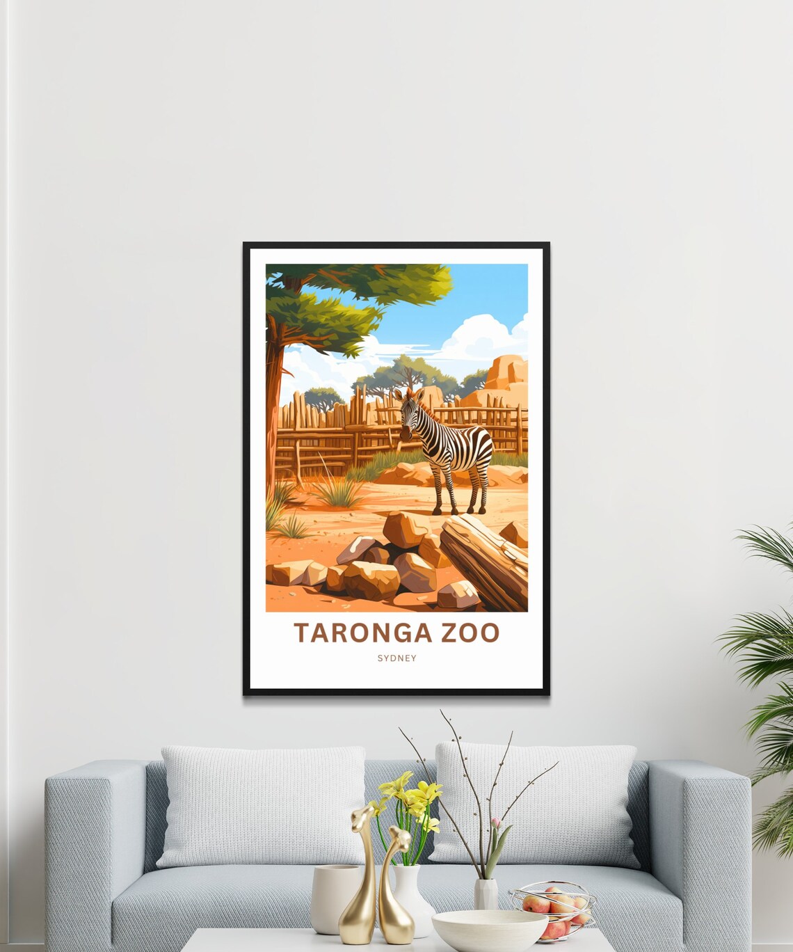 Taronga Zoo Sydney Zebra Savannah Habitat Wildlife Travel Poster - Image 3