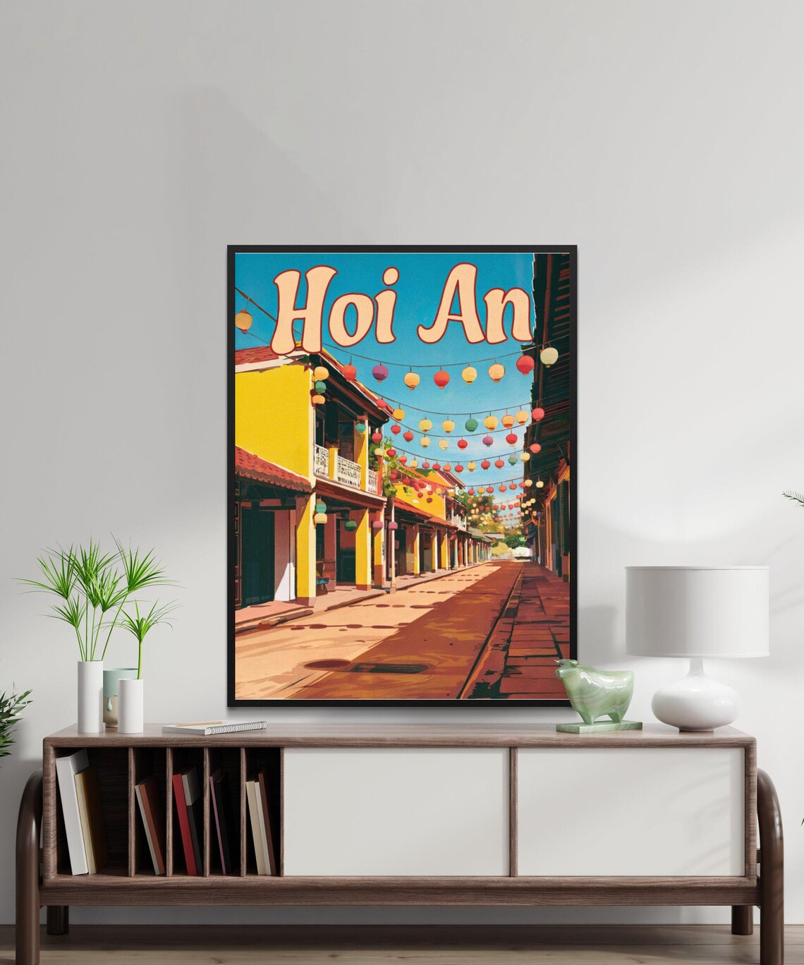 Hoi An Vietnam Lantern Street Old Town Vintage Travel Poster - Image 2