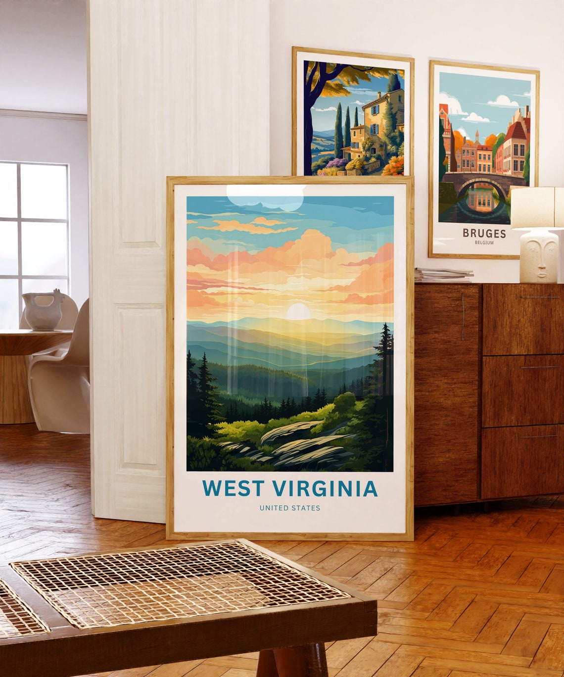 West Virginia Blue Ridge Mountain Sunrise Layers Travel Poster - Image 5