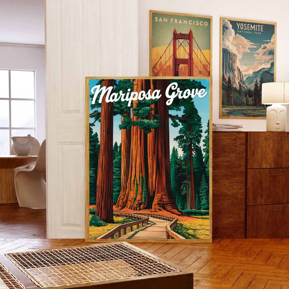 Mariposa Grove Giant Sequoia Forest Trail Vintage Travel Poster - Image 5
