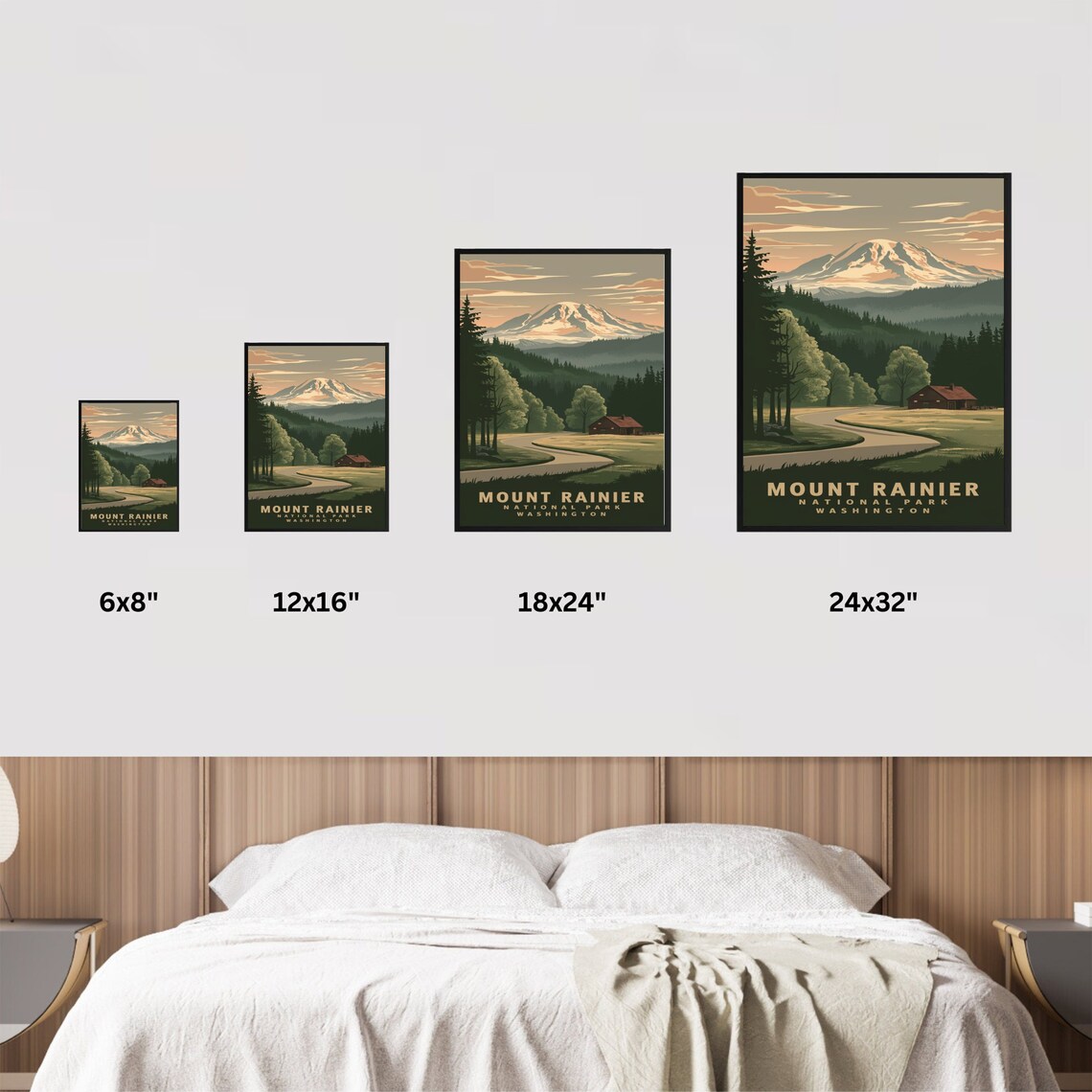 Mount Rainier National Park Washington Poster with Sunrise Road Scene - Image 4