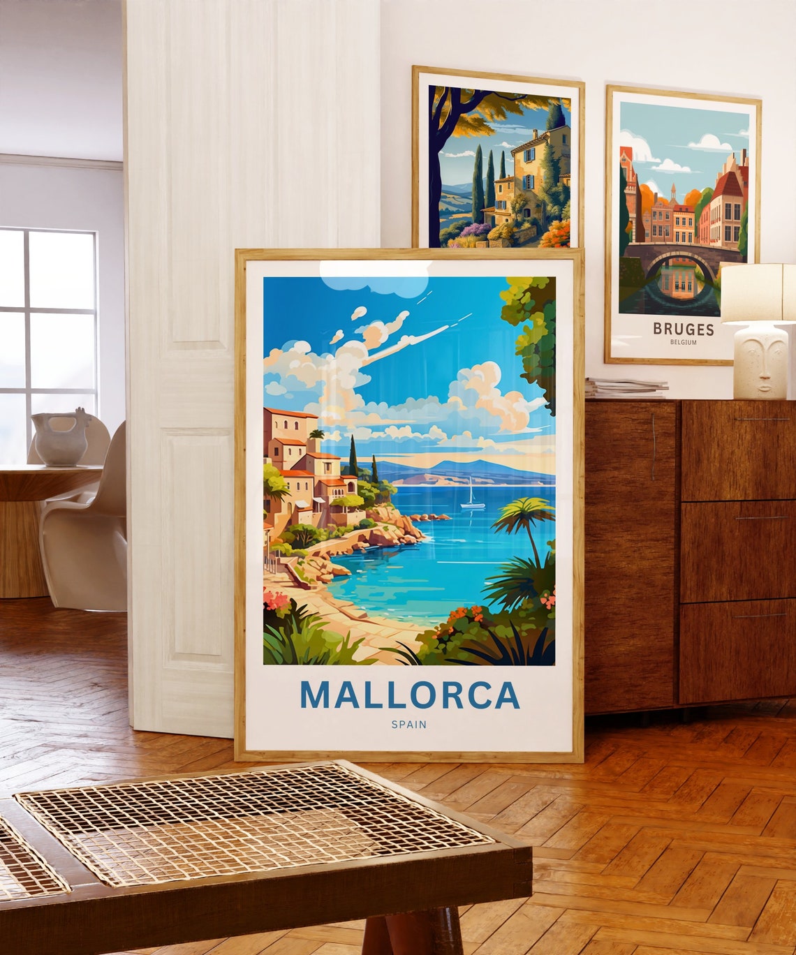 Mallorca Spain Cliff Coast Village Custom Personalized Travel Poster - Image 5