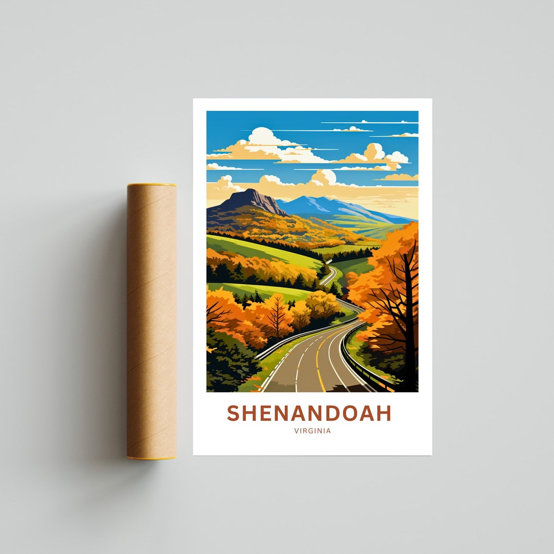 Shenandoah Virginia Personalized Autumn Hillside Drive Poster - Image 4
